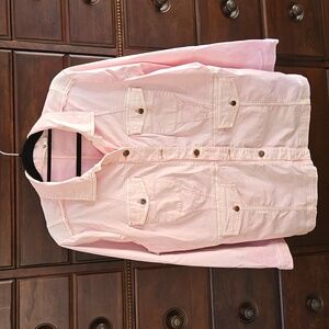 Chico’s cotton blend size 3 (XL) pink utility jacket. NWOT